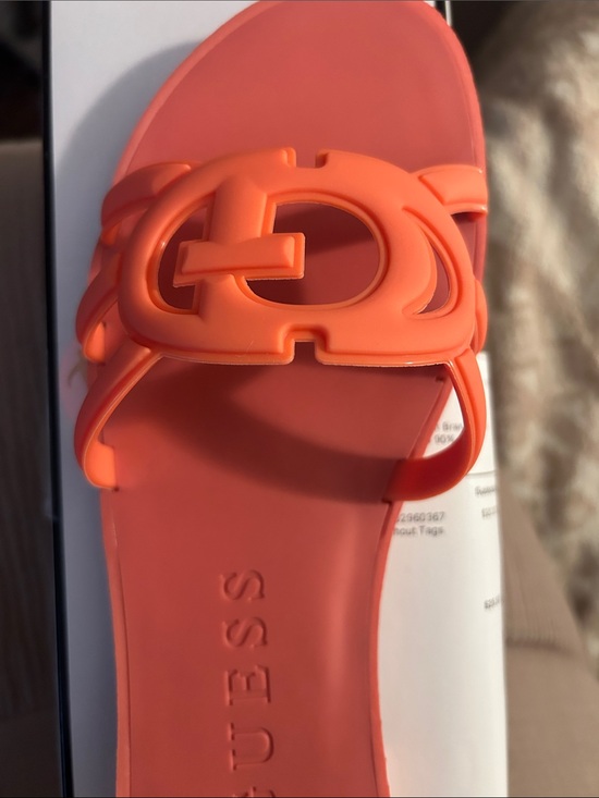 Guess Shoes - Guess Coral-Orange Logo Slide Sandal